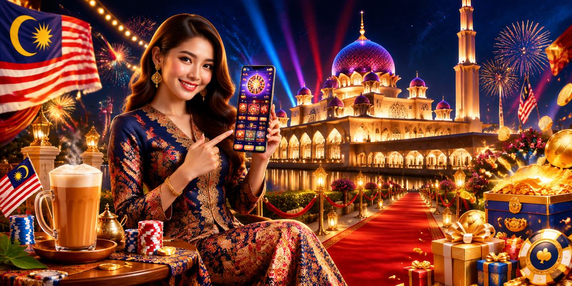Pengguna mengakses platform is350 dengan motif batik tradisional Malaysia di Putrajaya